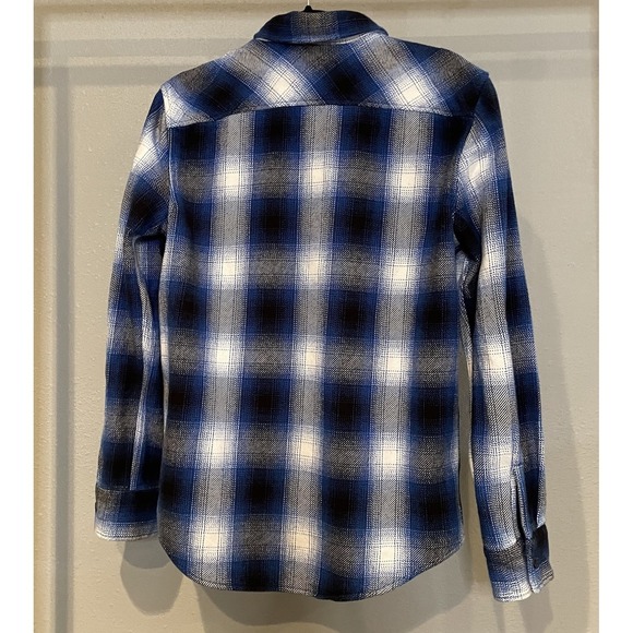American Eagle Men's Blue & Black Plaid Flannel Shirt - Size Small Classic Fit - Picture 2 of 7